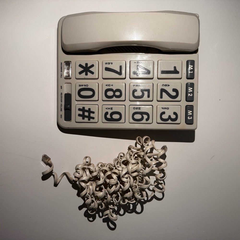 Vintage Corded Telephone in Cream